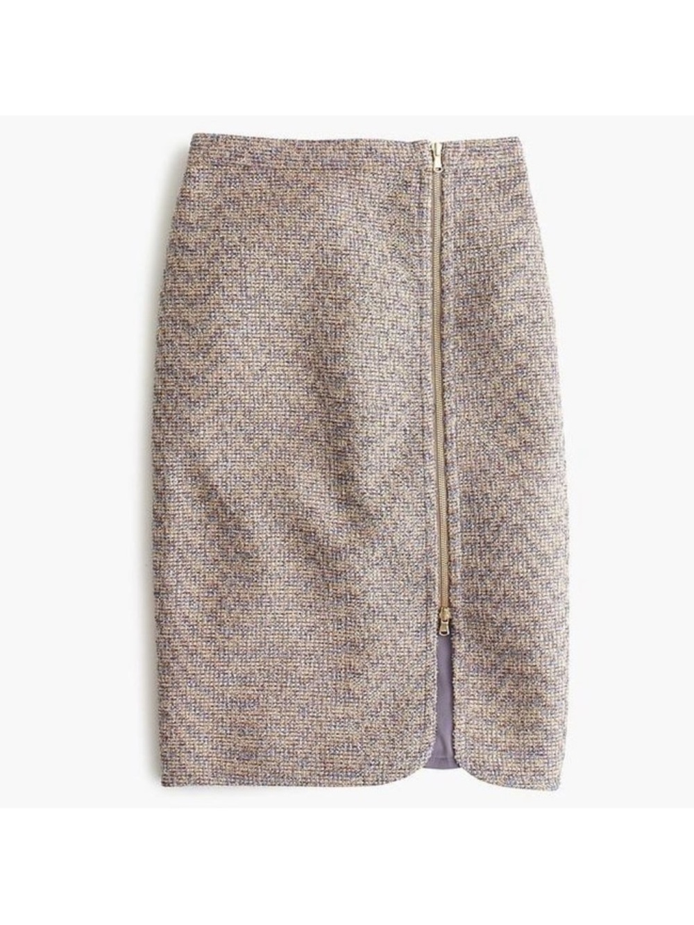 J. Crew Tweed Pencil Skirt with Asymmetric Zip - Gray/Lavender